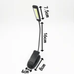 Portable Dual Flexible Arms COB LED Clip Camping Light Reading Desk Laptop Music Stand Lamp - Image 5