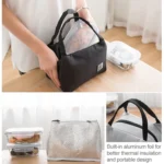 Portable Lunch Bag Thermal Insulated Lunch Box Tote Cooler Bag Bento Pouch Lunch Container School Food Storage Bags - Image 5