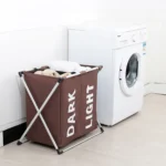 Two Grid Oxford Cloth Laundry Basket Dirty Clothes Waterproof Storage Bag Foldable Basket Bathroom Hamper - Image 7