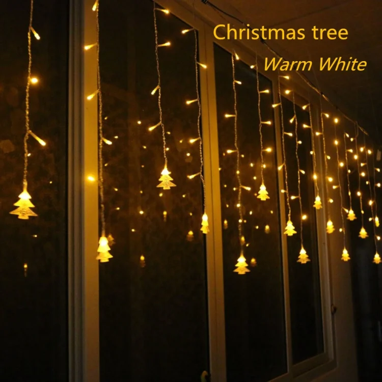 TBD048496901A_3.webp 3.5M 96 Leds Curtain Christmas Tree Icicle String Lights Fairy Lights Christmas New Year Lights Wedding Party Decoration - Image 4