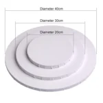 White Panel Round Canvas Board Wooden Frame Painting - Image 4