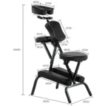 Portable Folding Adjustable Massage Chair Tattoo Scraping Chair Beauty Bed with Armrest - Image 3
