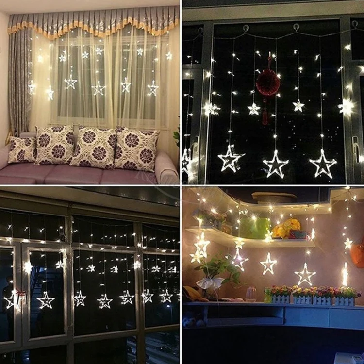 TBD048939801A_5.webp 220V EU Plug LED Star Light Christmas lights Indoor/Outdoor Decorative Love Curtains Lamp For Holiday Wedding Party lighting - Image 6