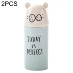 2 PCS Cartoon Protable Travel Home Bathroom Toothbrush Case Storage Box Mouth Cup