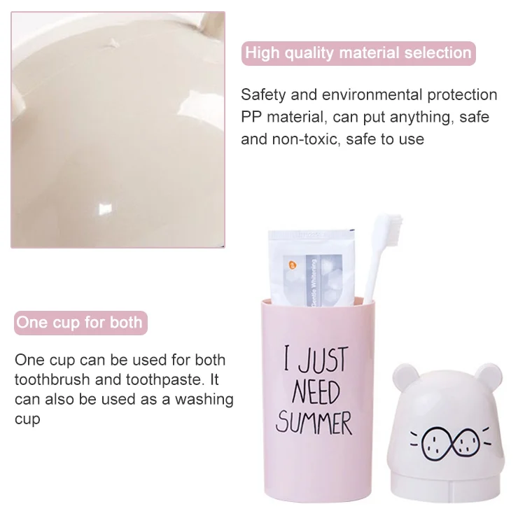 TBD049131701A_2.webp 2 PCS Cartoon Protable Travel Home Bathroom Toothbrush Case Storage Box Mouth Cup - Image 3