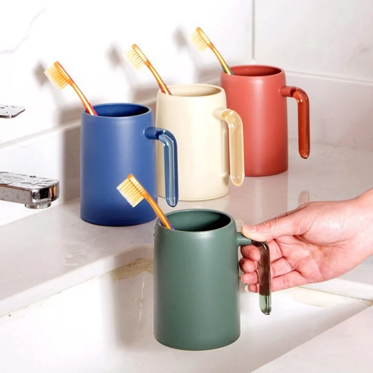 TBD049134001A_1.webp Household Wash Cup Portable Transparent Handle Mouthwash Cup - Image 2