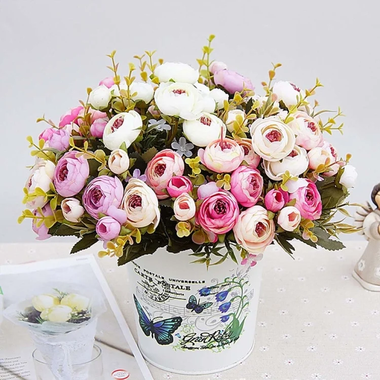 TBD049175201B_2.webp 1 Bundle Retro Tea Roses Bride Bouquet Artificial Flowers - Image 3