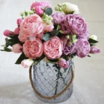 5 PCS Artificial Rose Flowers Small Bouquet Flores Home Party Wedding Fake Flower Decoration - Image 2