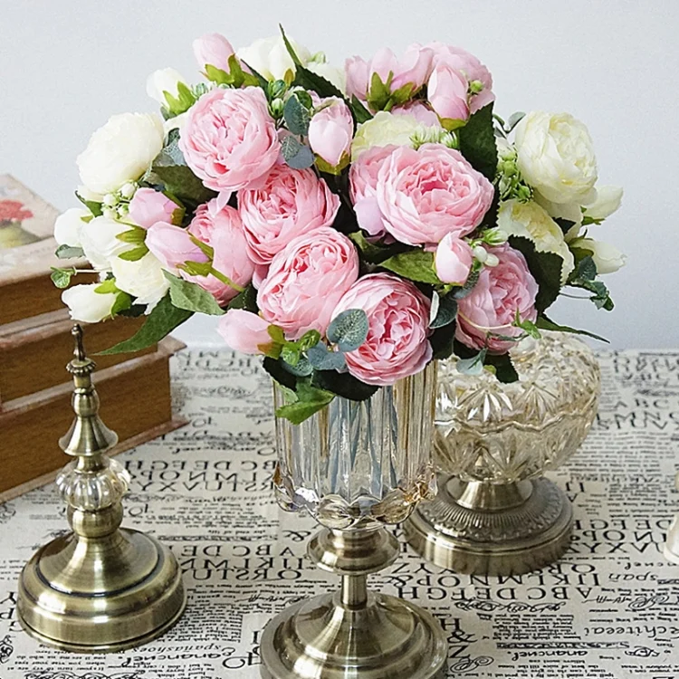 TBD049176001A_3.webp 5 PCS Artificial Rose Flowers Small Bouquet Flores Home Party Wedding Fake Flower Decoration - Image 4