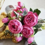 5 PCS Artificial Rose Flowers Small Bouquet Flores Home Party Wedding Fake Flower Decoration - Image 5