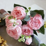 5 PCS Artificial Rose Flowers Small Bouquet Flores Home Party Wedding Fake Flower Decoration - Image 7
