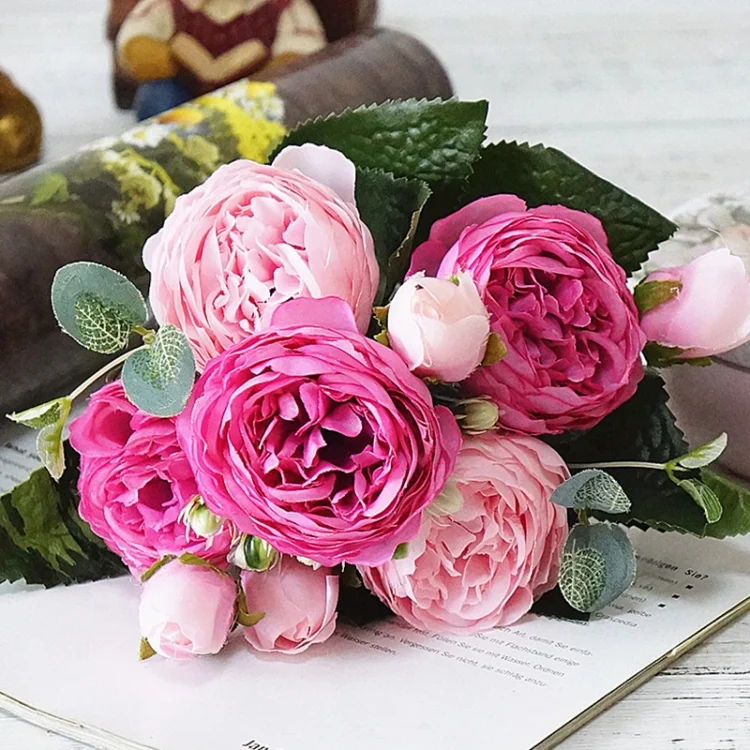 TBD049176001A_7.webp 5 PCS Artificial Rose Flowers Small Bouquet Flores Home Party Wedding Fake Flower Decoration - Image 8