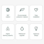 2 PCS Multifunctional Adjustable Shower Bracket Bathroom Paste-type Shower Nozzle Base - Image 4