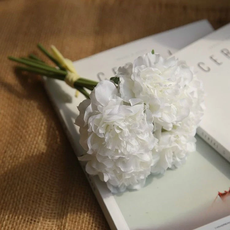 TBD049181401A_1.webp 5 Heads Fake Flowers Artificial Flowers Peony Bouquet for Wedding and Home Decoration - Image 2