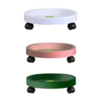 Universal Round Wheels Pot Tray Easy Moving Plant Pot Tray Garden Plate Plastic Stand - Image 3