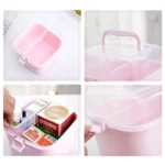 Multifunctional Transparent Plastic Cosmetic Storage Box Household Supplies Storage Pill Box - Image 4