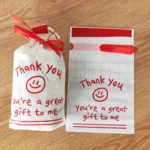 Medium Simple Drawstring Pocket Smile Gift Food Travel Packaging Bag - Image 2