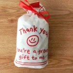 Medium Simple Drawstring Pocket Smile Gift Food Travel Packaging Bag - Image 3