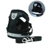 Adjustable Polyester Mesh Reflective Vest Lead Leash for Pet Dog