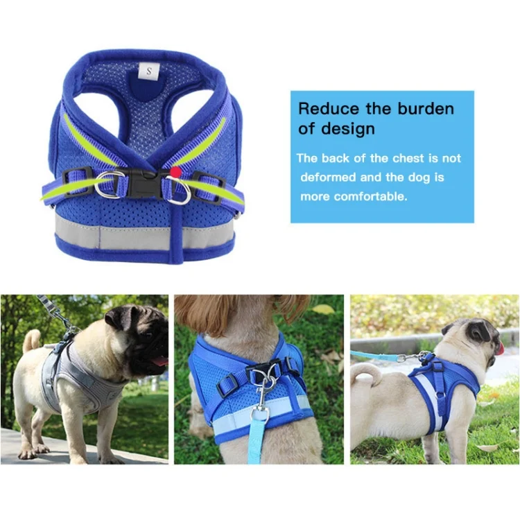 TBD049234801A_2.webp Adjustable Polyester Mesh Reflective Vest Lead Leash for Pet Dog - Image 3