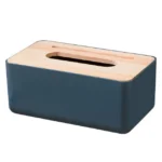 Grooved Drawer Box Home Living Room Tissue Box with Log Cover, Phone Holder Function