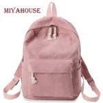 Soft Fabric Backpack Female Corduroy Design School Backpack for Teenage Girls Women - Image 2