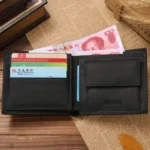 Genuine Leather Wallet Fashion Short Bifold Men Wallet Casual Soild Men Wallets With Coin Pocket Purses Male Wallets - Image 5