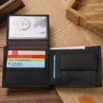 Genuine Leather Wallet Fashion Short Bifold Men Wallet Casual Soild Men Wallets With Coin Pocket Purses Male Wallets - Image 6
