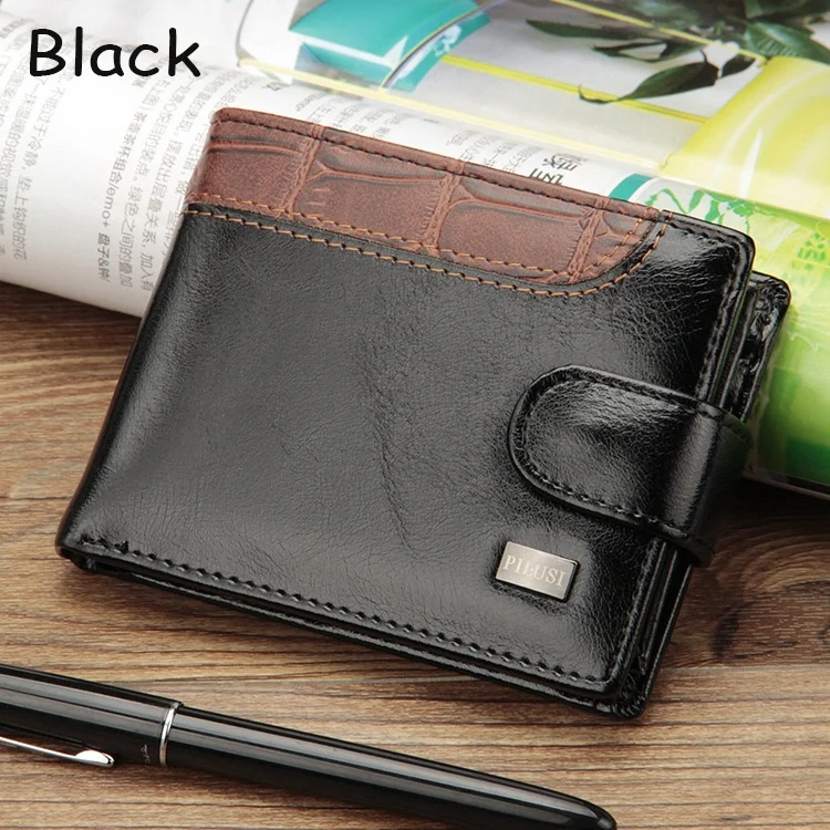 TBD049332301A_1.webp Men Vintage Leather Hasp Short Coin Pocket Purse Card Holder Wallets - Image 2