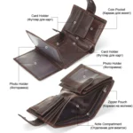 Vintage Men Wallet Genuine Leather Short Wallets Male Multifunctional Cowhide Male Purse Coin Pocket Photo Card Holder - Image 5