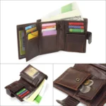 Vintage Men Wallet Genuine Leather Short Wallets Male Multifunctional Cowhide Male Purse Coin Pocket Photo Card Holder - Image 7