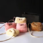 Cute Princess Girl Mini Cross body Bag Fashion Bowknot Imitation Fur Shoulder Messenger Bag Purse - Image 7