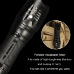 T02 Pen Clip Mini Flashlight T6 Telescopic Zoom Led Flashlight Outdoor Waterproof Long Shot Glare Flashlight - Image 6