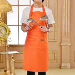 Pure Color Cooking Kitchen Apron For Woman Men Chef Waiter Cafe Shop BBQ Hairdresser Aprons - Image 5