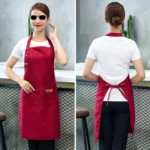 Pure Color Cooking Kitchen Apron For Woman Men Chef Waiter Cafe Shop BBQ Hairdresser Aprons - Image 6