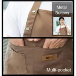 Pure Color Cooking Kitchen Apron For Woman Men Chef Waiter Cafe Shop BBQ Hairdresser Aprons - Image 4