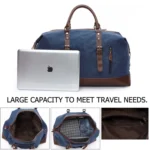 Canvas Leather Men Travel Bags Carry on Luggage Bags Men Duffel Bags Handbag Travel - Image 5