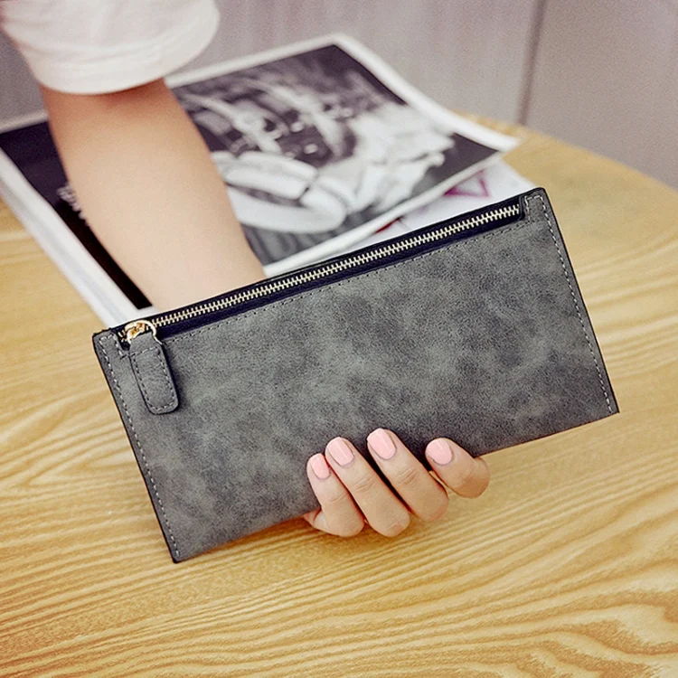 TBD049394301A_3.webp Ladies Long Wallet Simple Style Coin Purse Leather Thin Wallets - Image 8