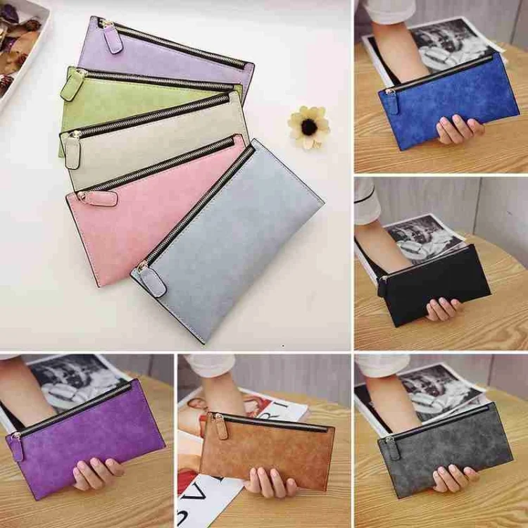 TBD049394301_B1.webp Ladies Long Wallet Simple Style Coin Purse Leather Thin Wallets - Image 2