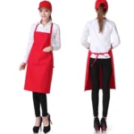 2PCS Kitchen Chef Aprons Cooking Baking Apron With Pockets - Image 3