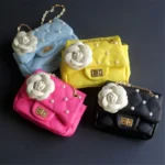 Flower Rivet Glitter Metal Chain Kid Shoulder Bag - Image 2