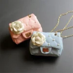 Flower Rivet Glitter Metal Chain Kid Shoulder Bag - Image 3