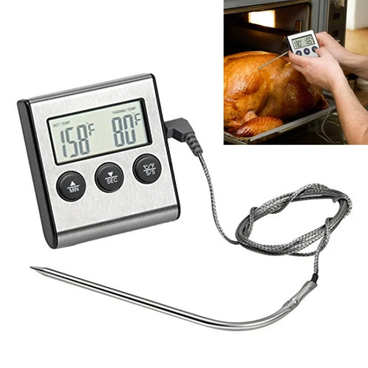 TBD0495056.webp Digital Oven Thermometer Kitchen Food Cooking Meat BBQ Probe Thermometer Timer Water Milk Temperature Cooking Tools - Image 1