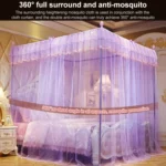 Palace Style Encryption Floor-standing Stainless Steel Three-door Mosquito Net - Image 4