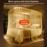 U-shaped Guide Rail Retractable Three-door Mosquito Net - Image 5