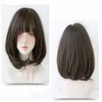 Female Short Hair With Bangs Wig Suitable For Round Face Shoulder Buckle Hair - Image 2