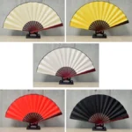 Pure Color Blank Silk Cloth Folding Fan Chinese Style Calligraphy Painting Fan - Image 6