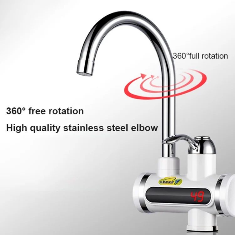 TBD050160801A_6.webp 220V Kitchen Tankless Water Heater Instant Electric Faucet Electric Heater Tap with Temperature Display - Image 7