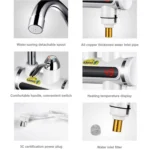 220V Kitchen Tankless Water Heater Instant Electric Faucet Electric Heater Tap with Temperature Display - Image 9
