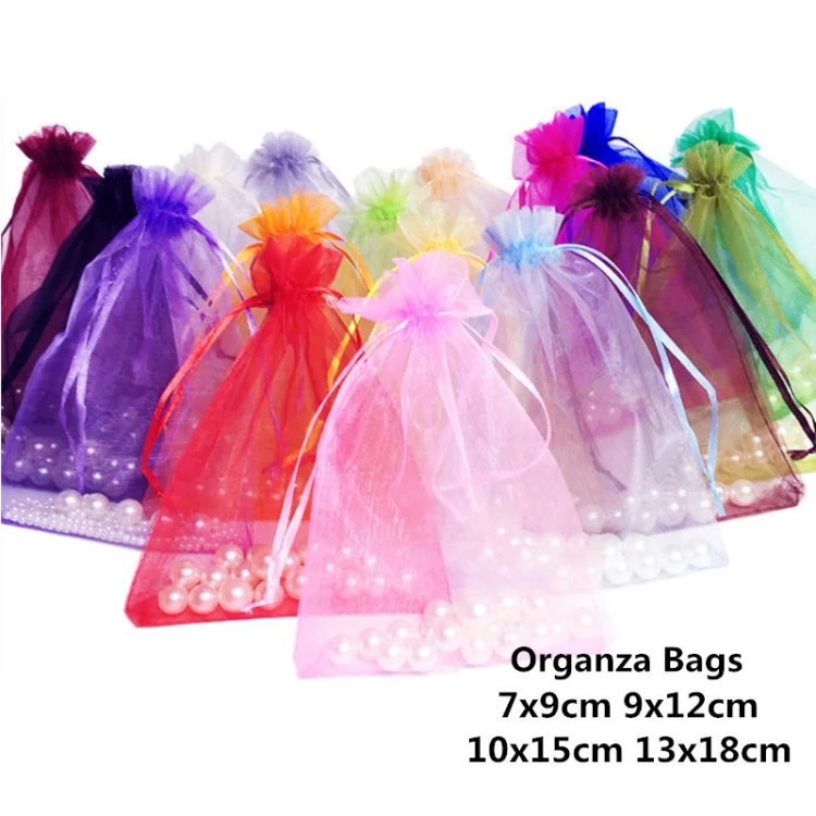 TBD050165601A_1.webp 100 PCS Organza Gift Bags Jewelry Packaging Bag Wedding Party Decoration, Size: 7x9cm - Image 2